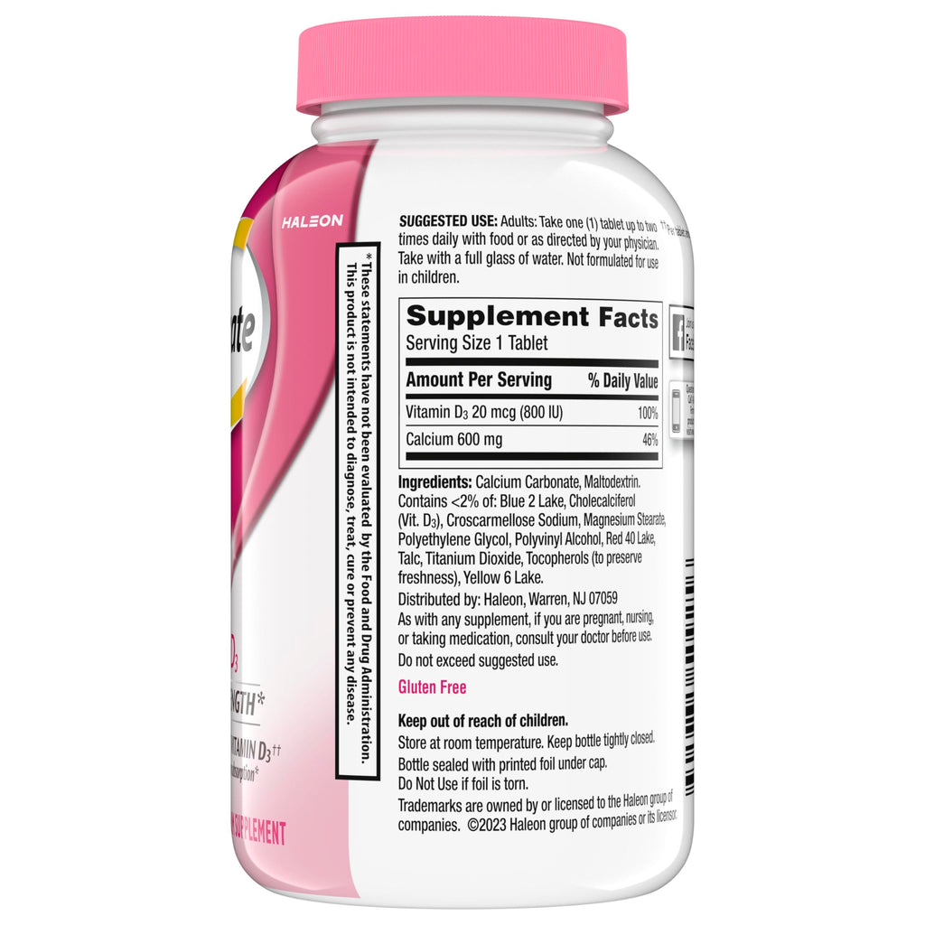 Caltrate 600 Plus D3 Calcium and Vitamin D Supplement - 200 Tablets - image 12