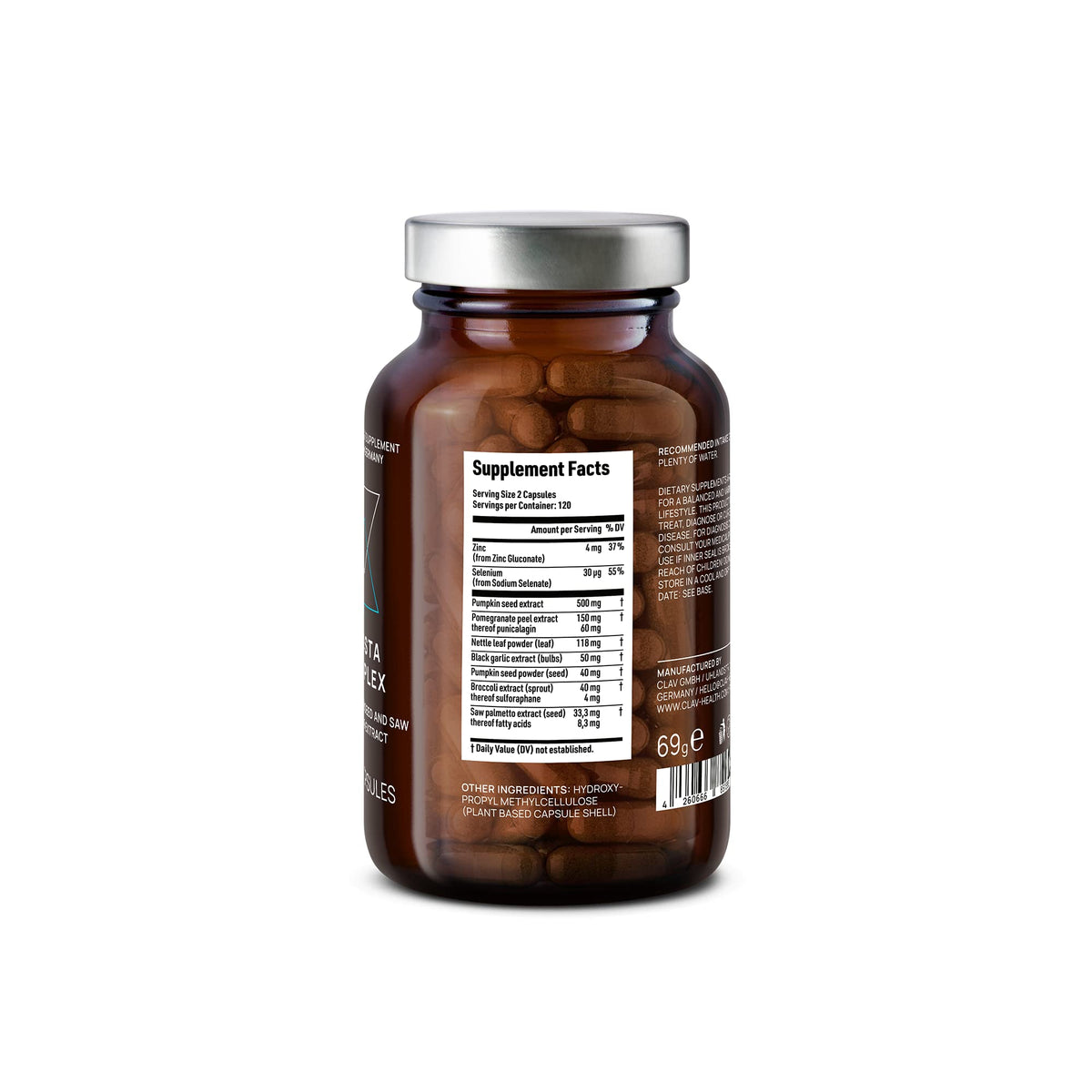 CLAV Prostate Health Supplement Saw Palmetto - 120 Capsules - image 9