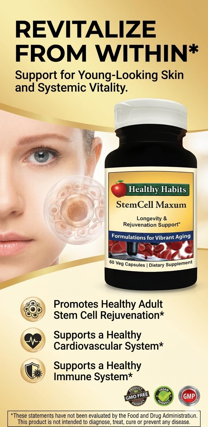 Healthy Habits StemCell Maxum Plant-Based Support - 60 Vegetarian Capsules - image 5