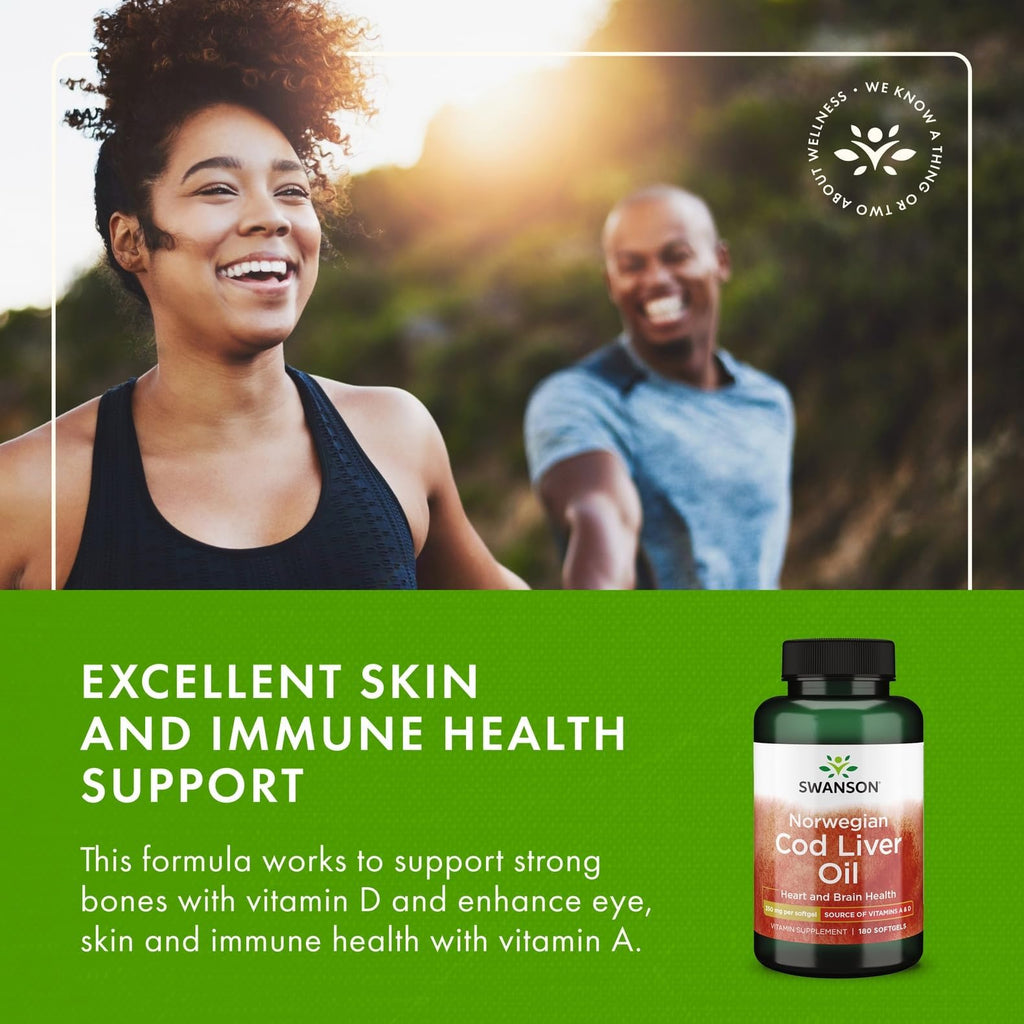 Swanson Cod Liver Oil - Wellness Supplement Promoting Bone