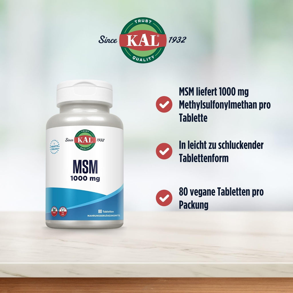 KAL MSM 1000 mg Tablets - 80 Count - image 2