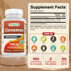 Best Naturals Cinnamon 2000 mg with Chromium Capsules - 180 Count - image 2