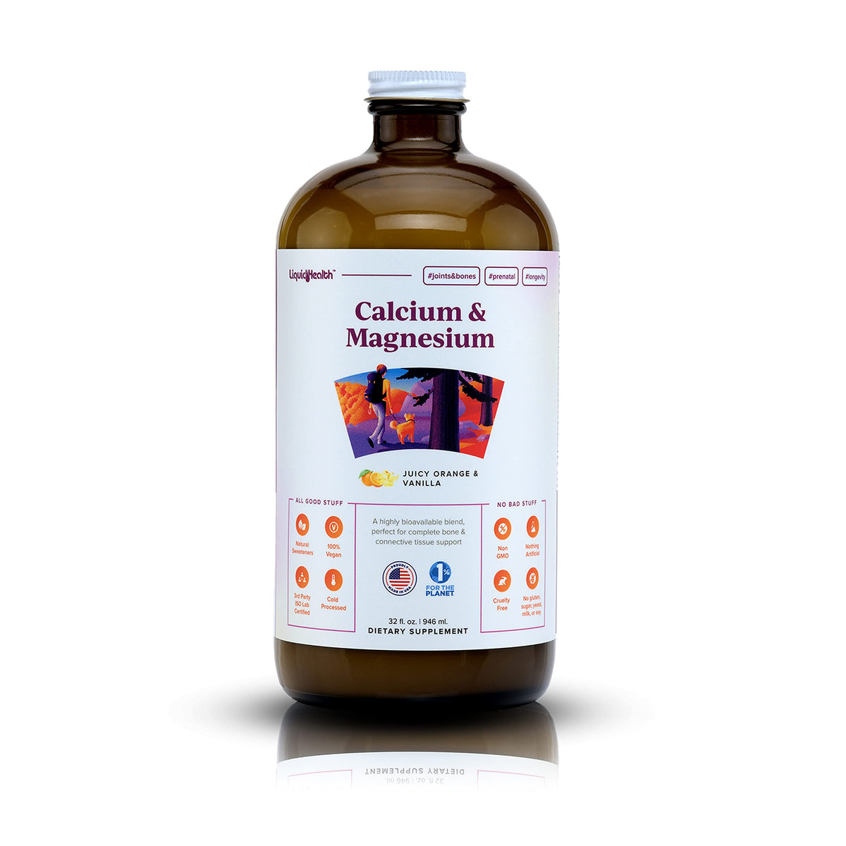 LIQUIDHEALTH Calcium & Magnesium Liquid Supplement - 32 Fl Oz