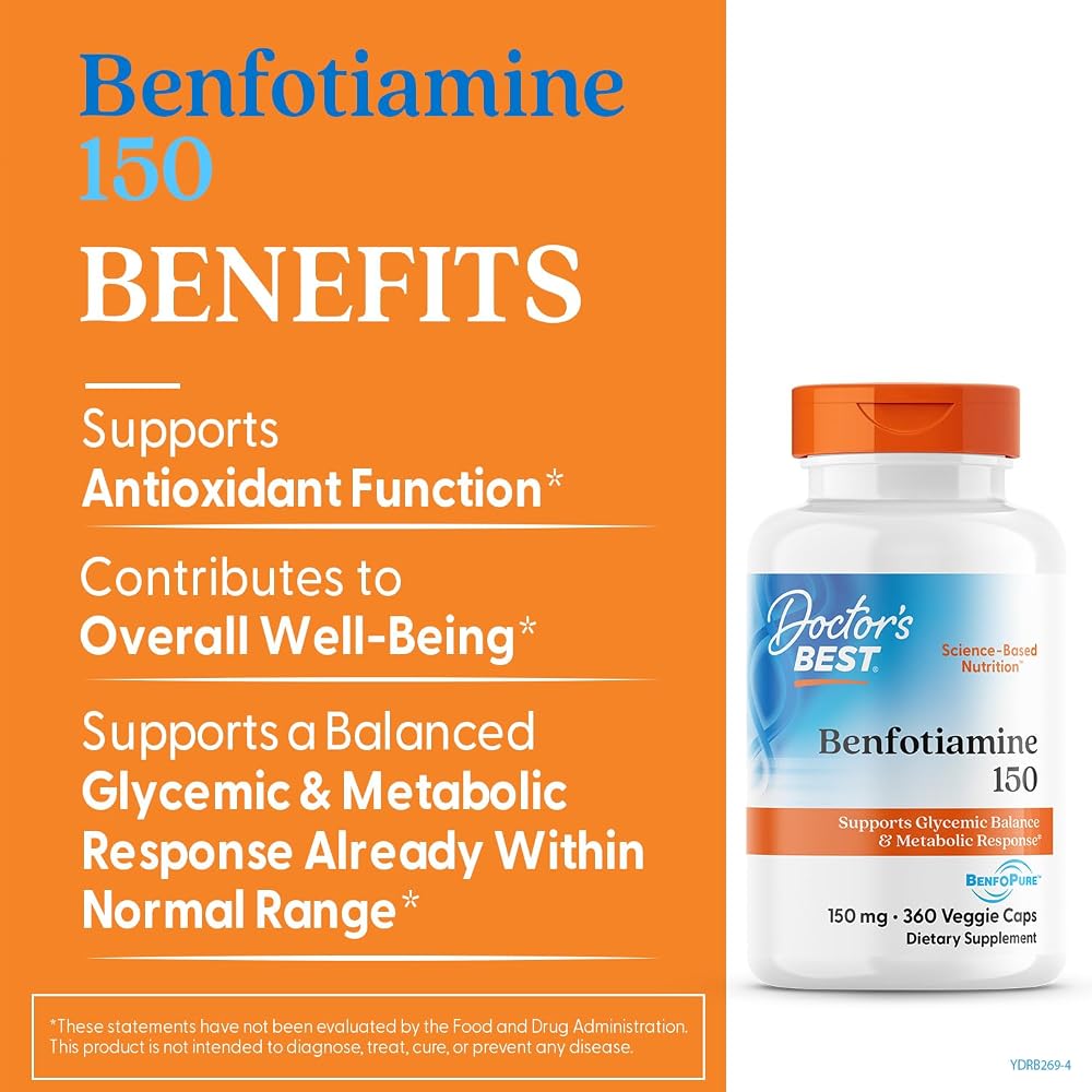 Doctor's BEST Benfotiamine 150mg Supplement - 360 Vegetarian Capsules - image 3