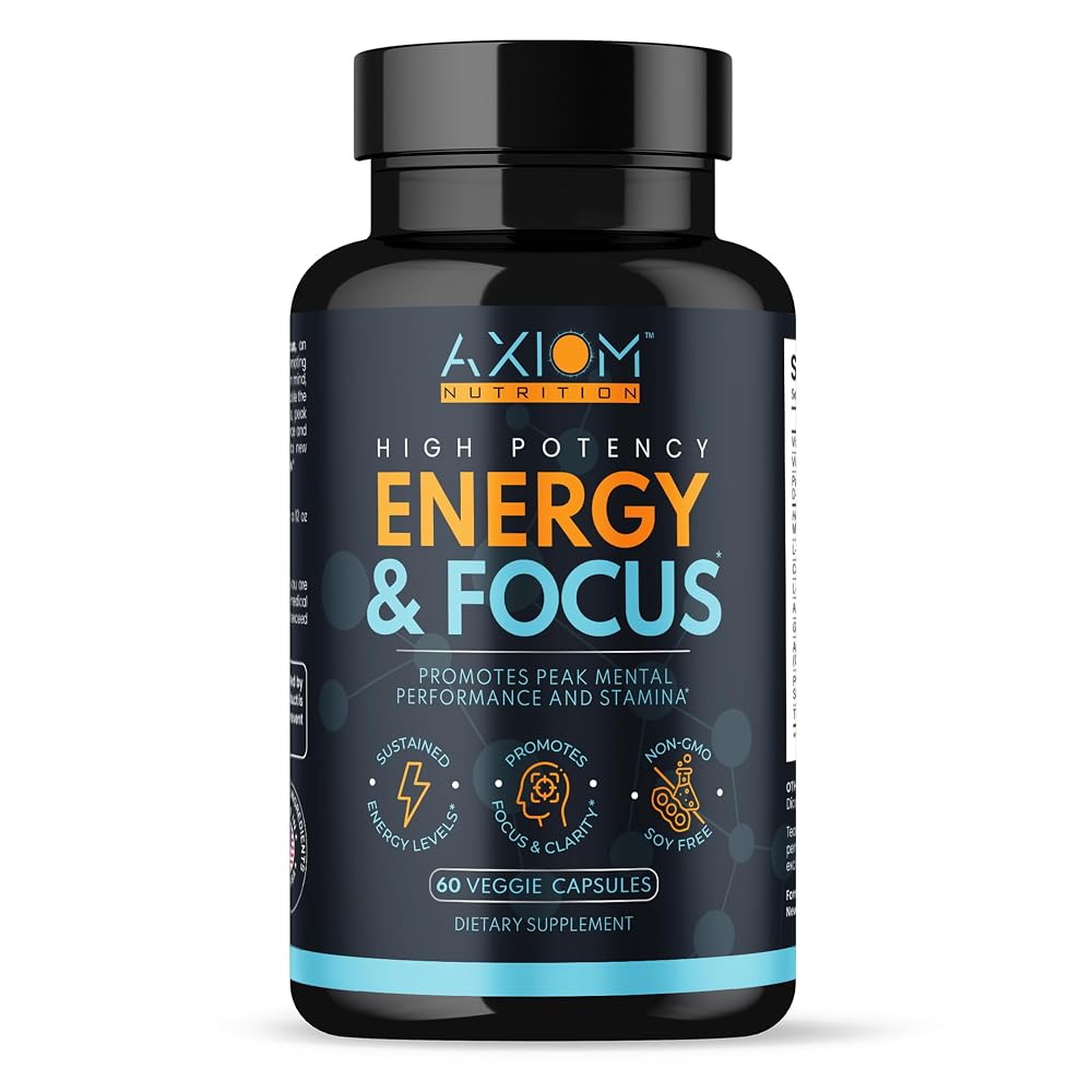 Axiom Nutrition Energy and Focus 200mg Caffeine - 60 Capsules