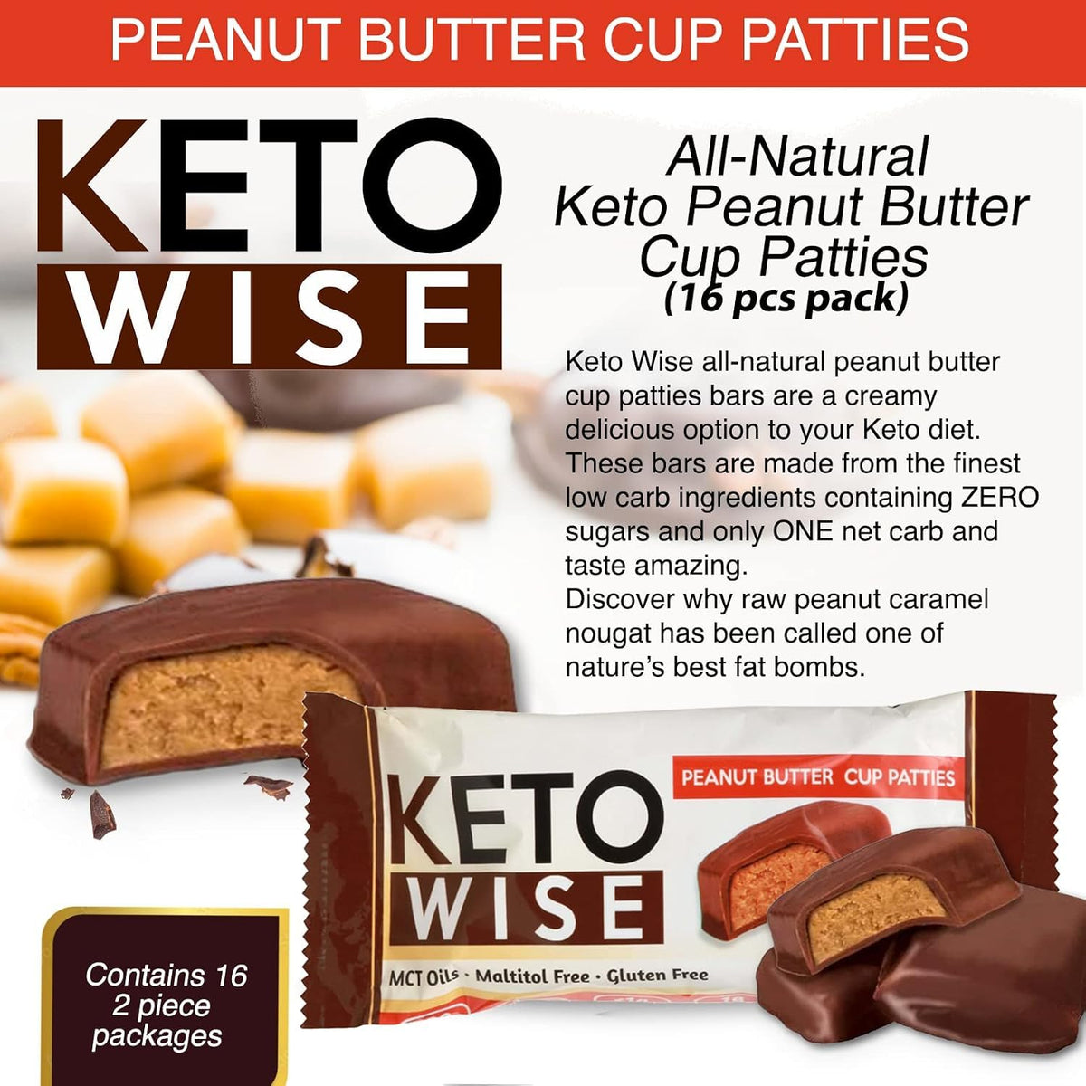 Keto Wise Fat Bombs - Made with Chocolate containing MCT Oil - Low Fat