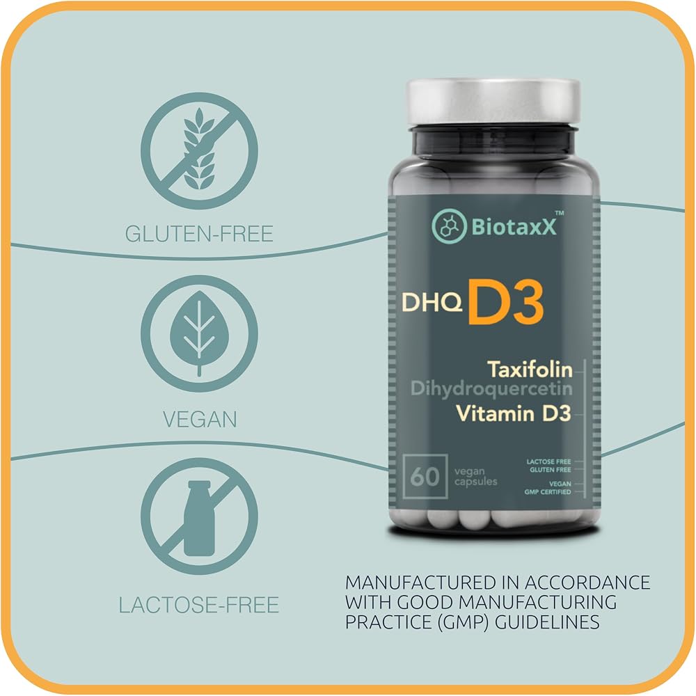 BiotaxX Taxifolin Vitamin D3 Antioxidant & Bone Health - 60 Vegan Capsules - image 5