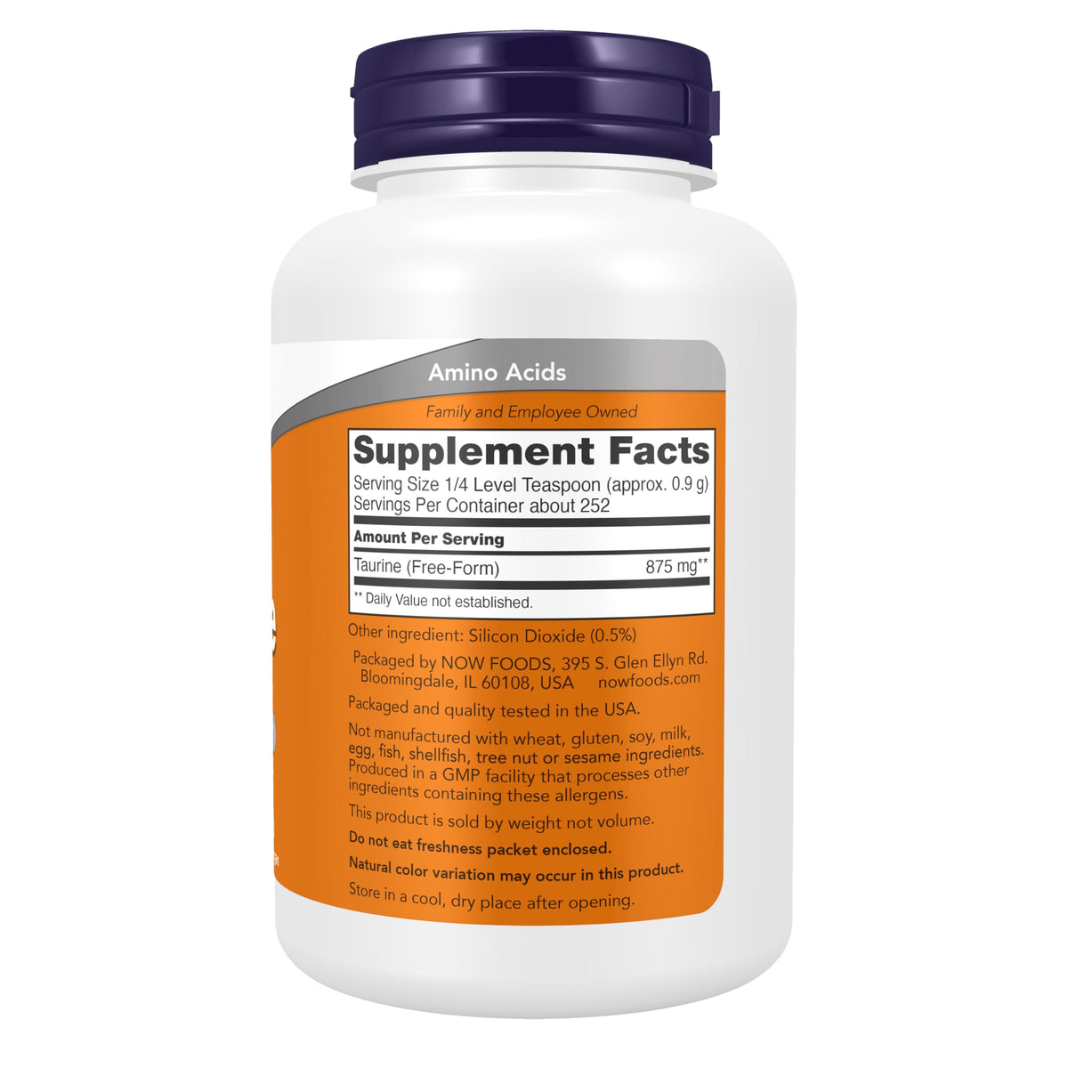 NOW Taurine Powder Amino Acid - 8 oz - image 2