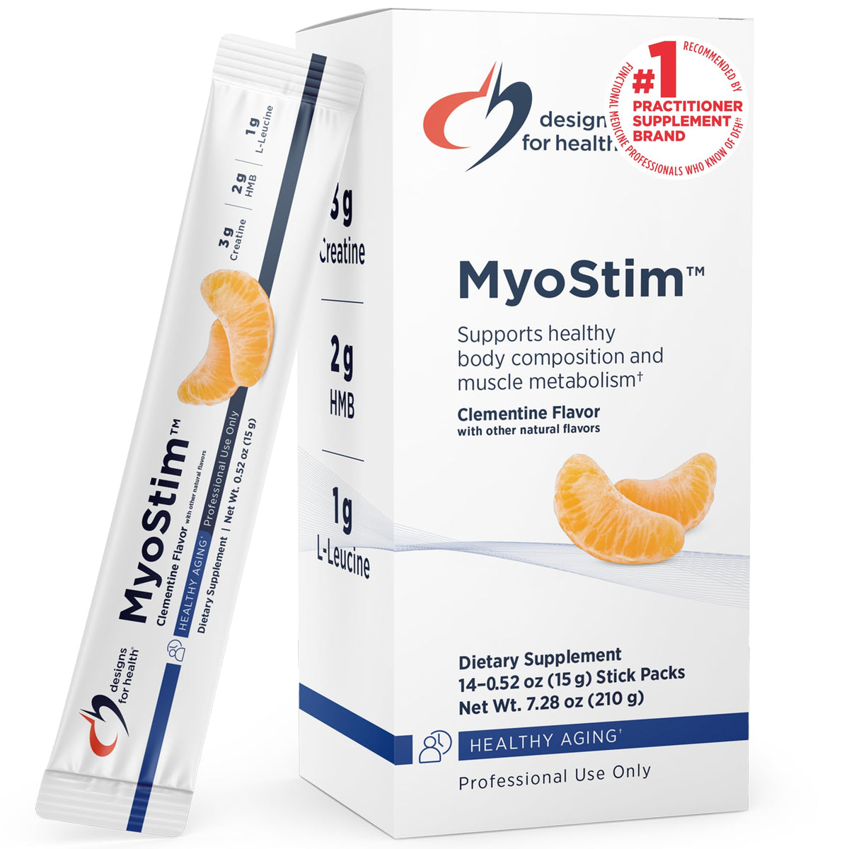 Designs for Health MyoStim HMB & Collagen Peptides Powder - 14 Stick Packs