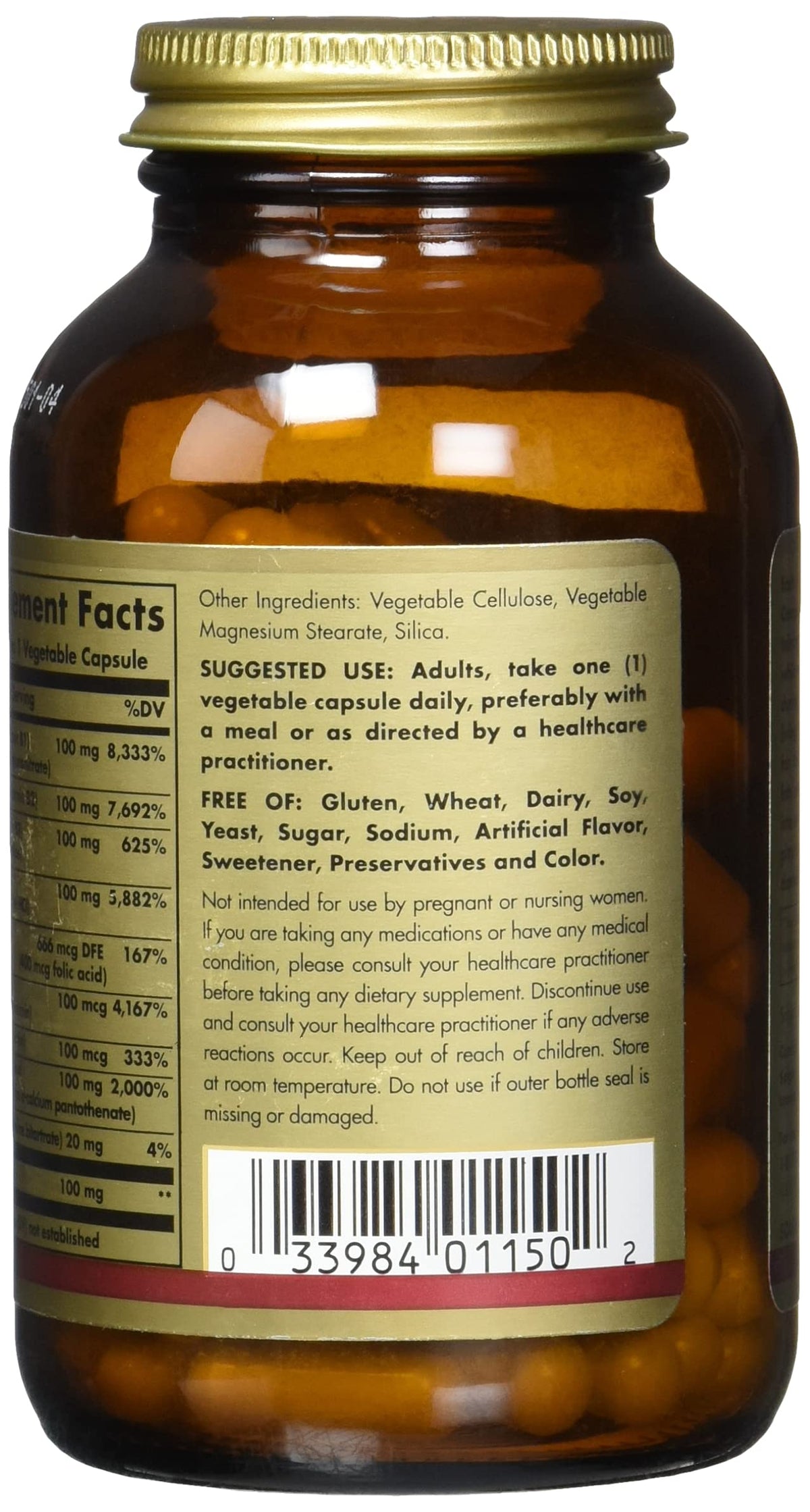 Solgar B-Complex 100 - 100 Vegetable Capsules - image 3