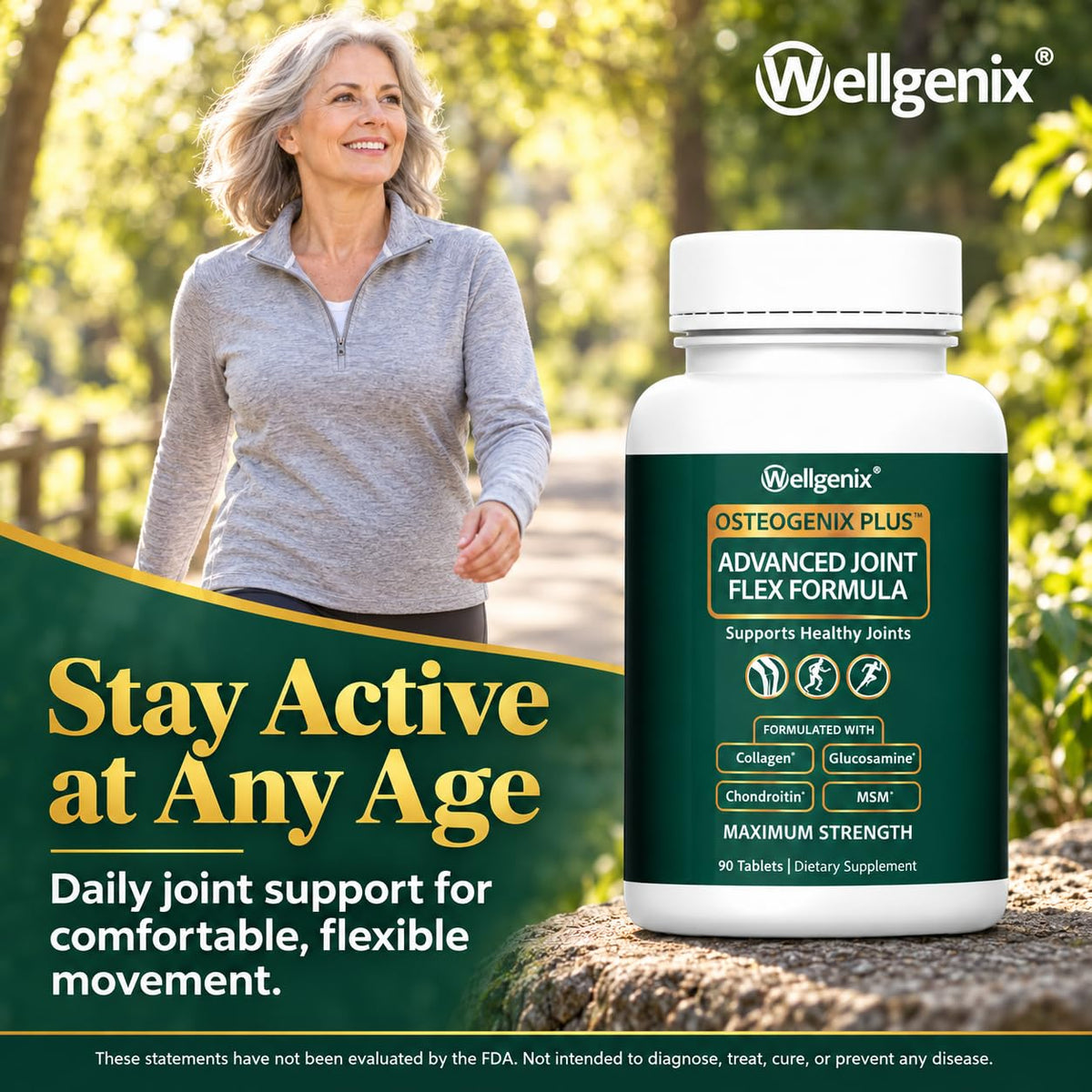 Wellgenix Osteogenix Plus Joint Support Glucosamine Chondroitin MSM - 90 Tablets - image 4