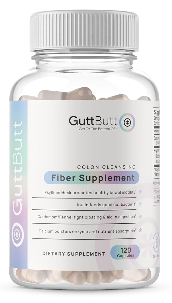 GuttButt Vegan Cleanliness Fiber Supplement - 120 Capsules