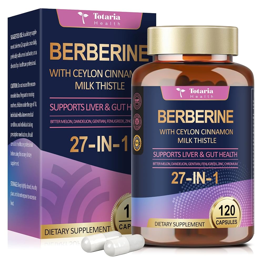 Totaria Berberine Supplement with Ceylon Cinnamon & Milk Thistle