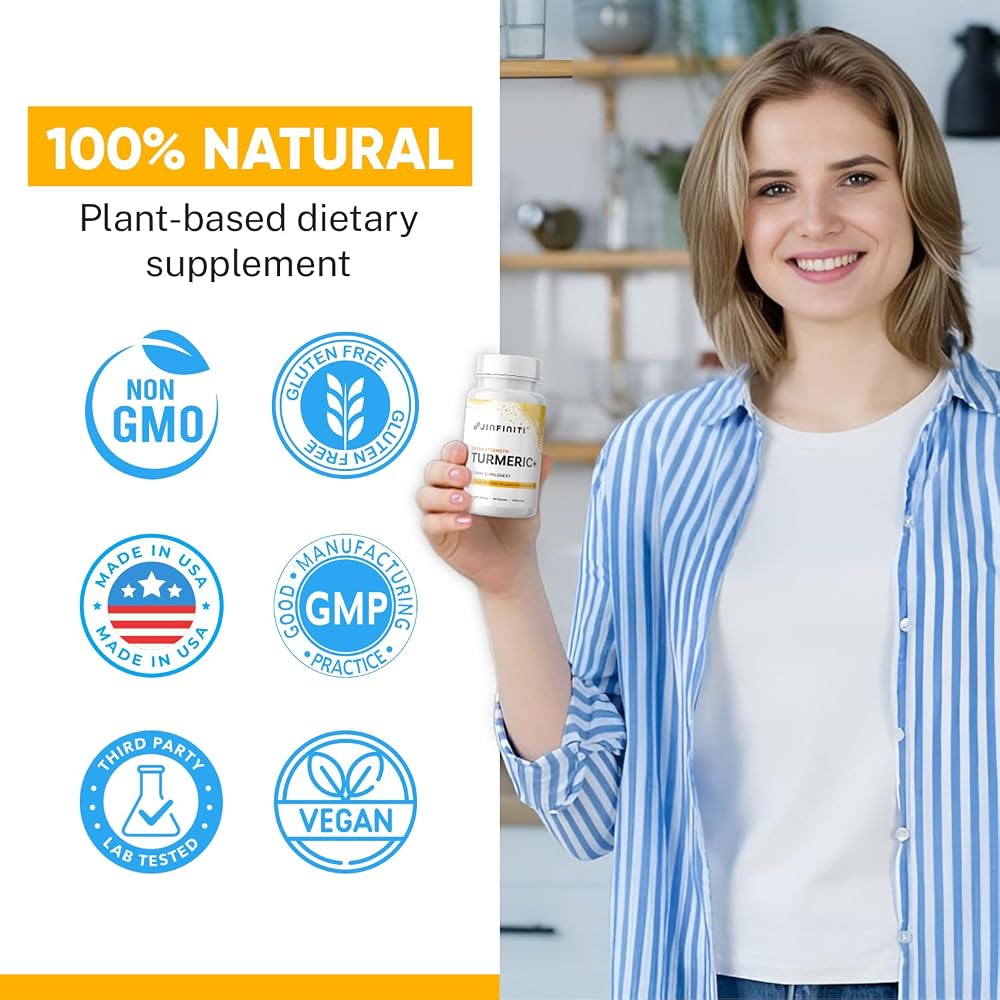 Jinfiniti Extra Strength Turmeric Curcumin - 90 Capsules - image 6