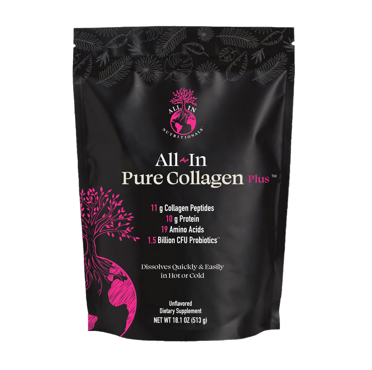 All In Nutritionals Pure Collagen + Probiotics Powder - 45 Day Supply