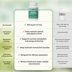 Natural Wellness Alpha Lipoic Acid 600 mg Antioxidant - 60 Capsules - image 4