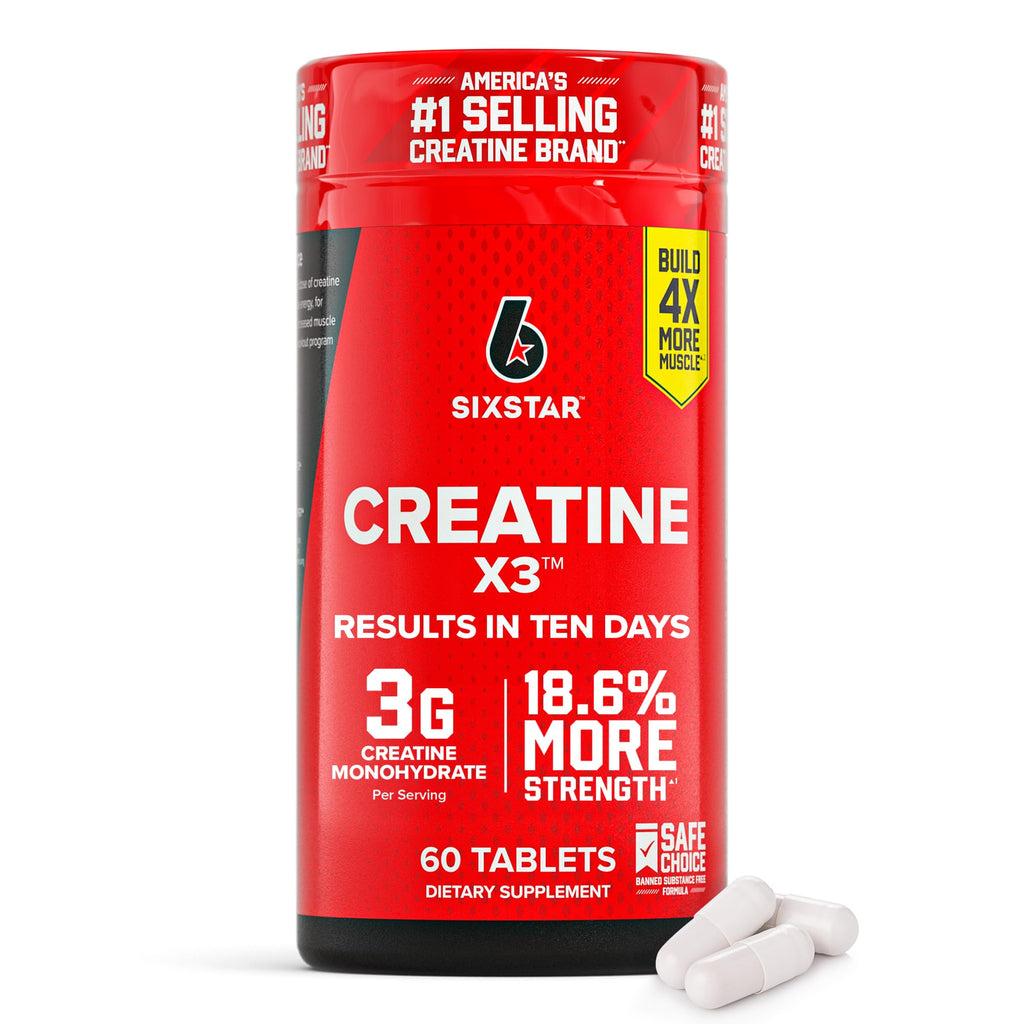Six Star Creatine X3 Muscle Strength Support - 60 Caplets