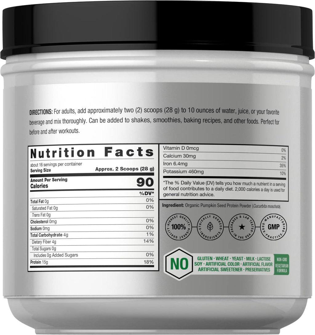 Horbäach Organic Pumpkin Seed Protein Powder - 16 oz - image 2