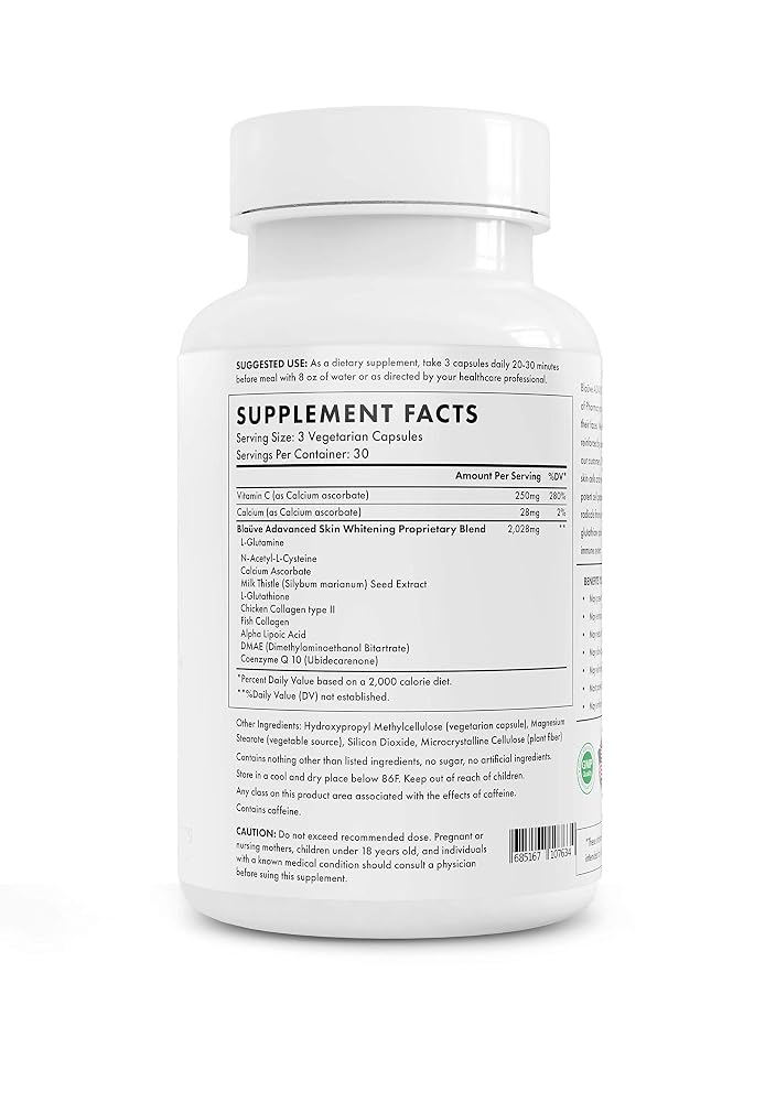 Blauve Advanced Ivory White Skin Capsules 2028 mg Glutathione - 90 Capsules - image 4