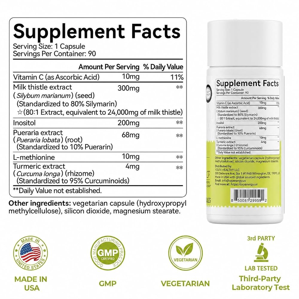 OxyEnergy Milk Thistle Liver Support Supplement