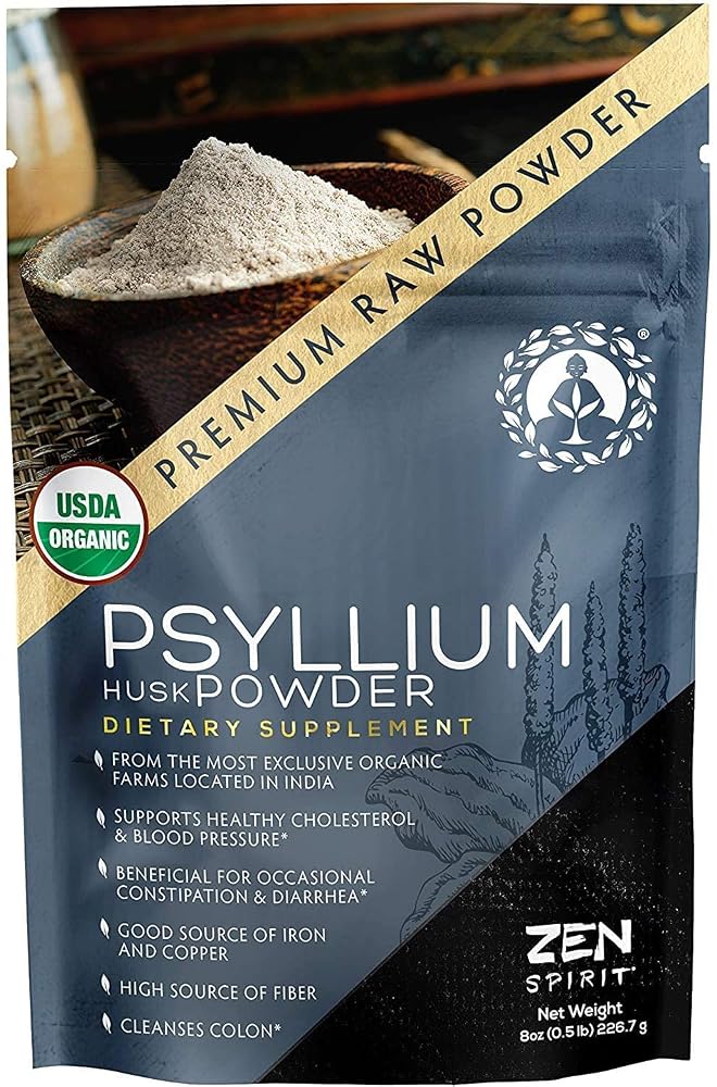 Zen Spirit Organic Psyllium Husk Powder Fibre Supplement - 8oz