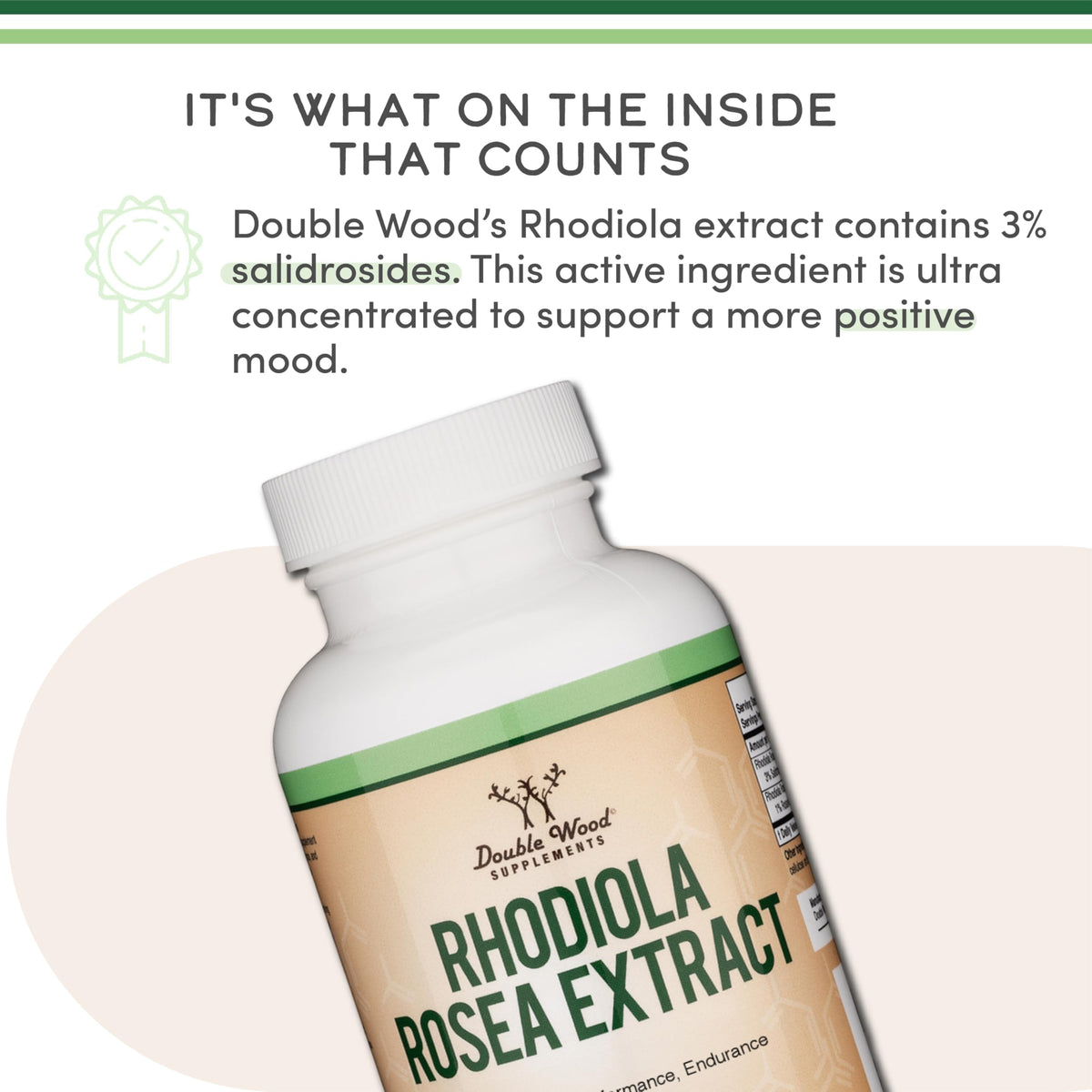Double Wood Supplements Rhodiola Rosea Root Extract 500mg - 120 Capsules - image 3