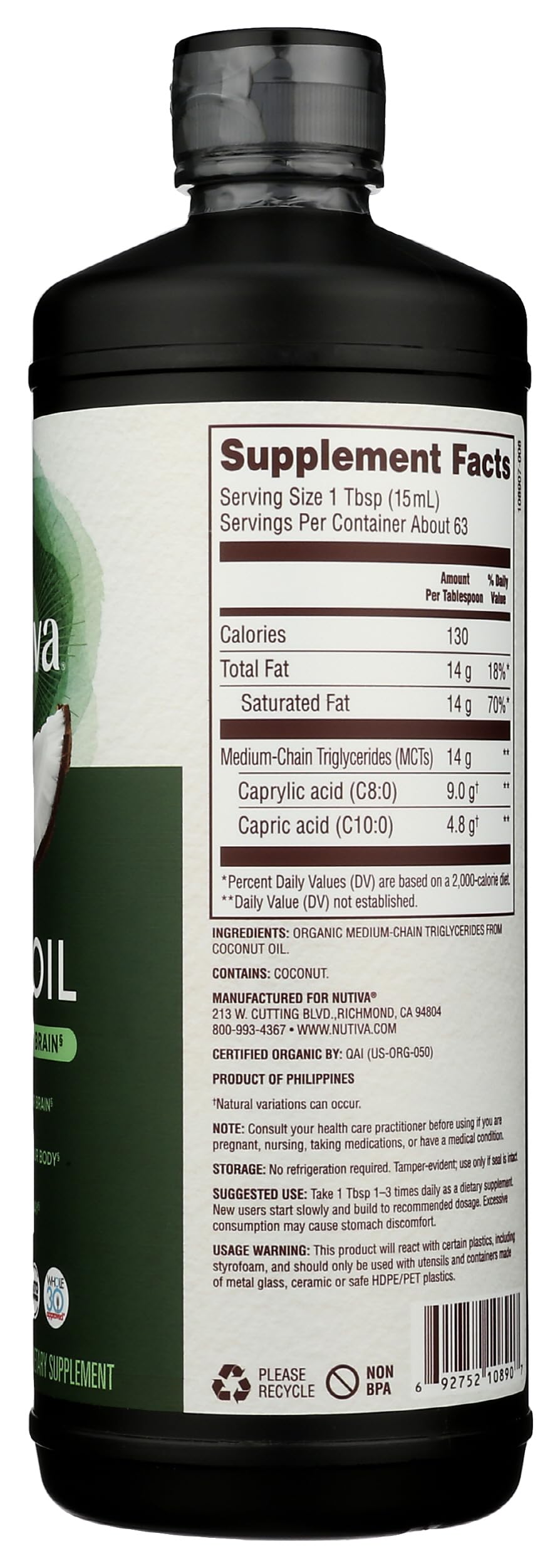 Nutiva Organic MCT Oil