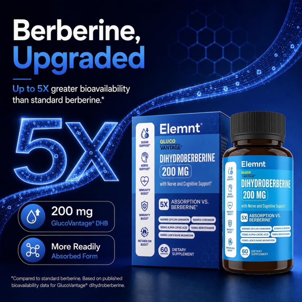 ELEMNT Dihydroberberine 200mg with GlucoVantage - 60 Capsules - image 2