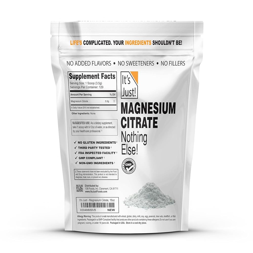 It's Just! Magnesium Citrate Powder - 129 Servings - image 2