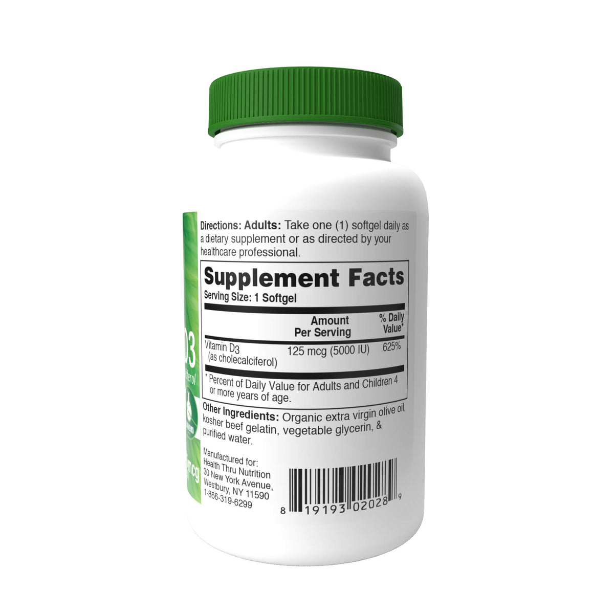 Health Thru Nutrition Vitamin D3, 0.25 Pound - image 2