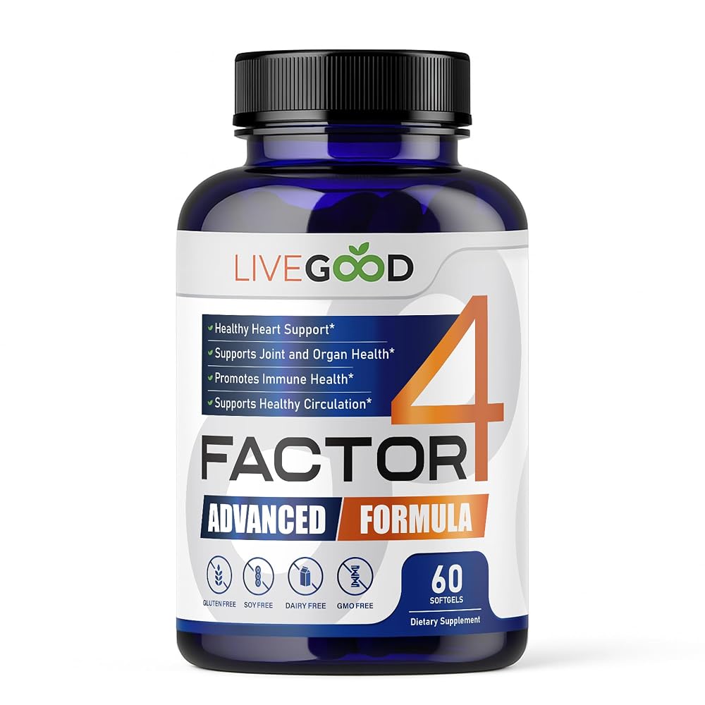 LIVEGOOD Factor 4 Omega 3 Fish Oil with CoQ10 - 60 Softgels