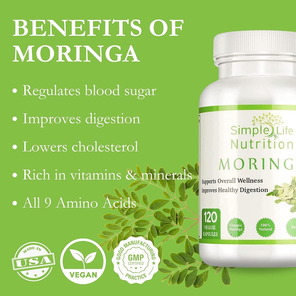Simple Life Nutrition Organic Moringa Powder Capsules - 120 Count - image 6