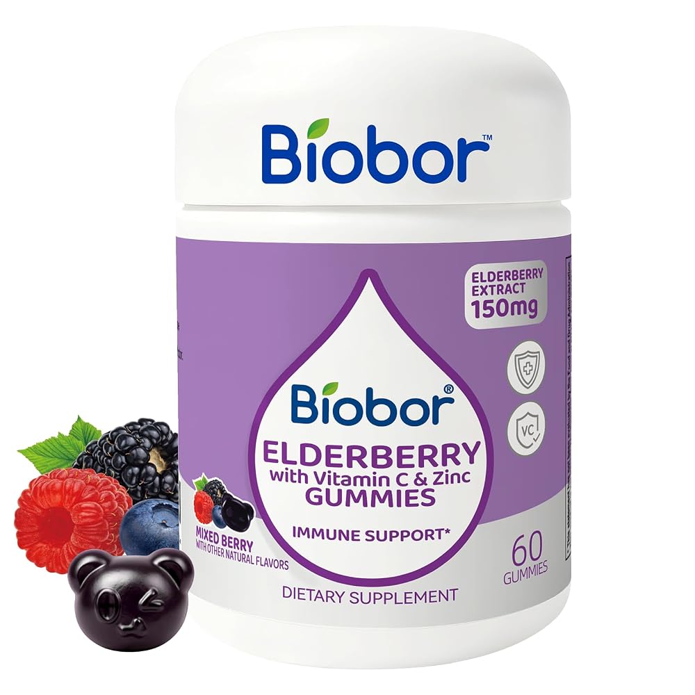 Biobor Natural Black Elderberry Gummies