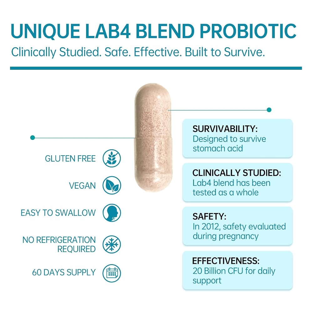 Purmeo Lab4 Probiotic for Digestive Health - 60 Capsules - image 4
