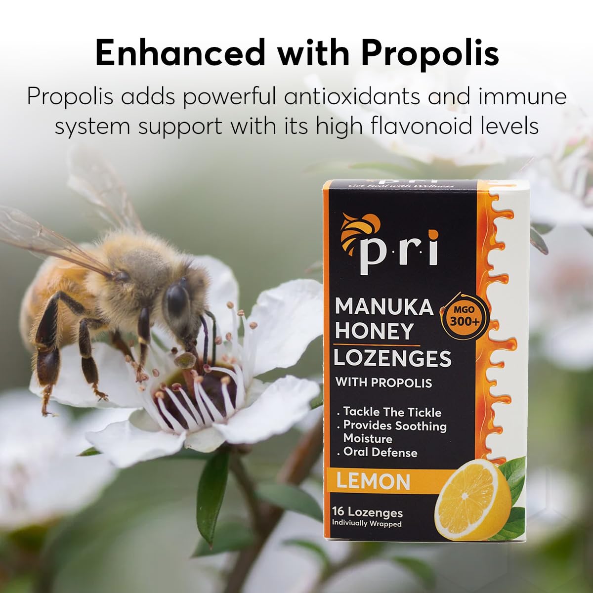 P.R.I Manuka Honey Lozenges with Propolis Lemon - 32 Count - image 4