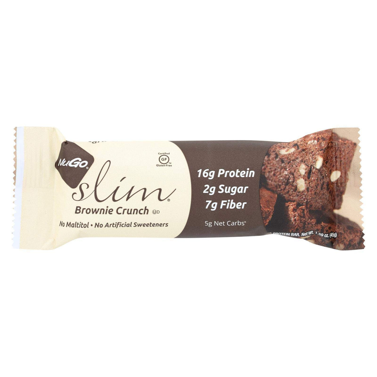 NuGo Nutrition Slim Bar Brownie Crunch - 12 Bars