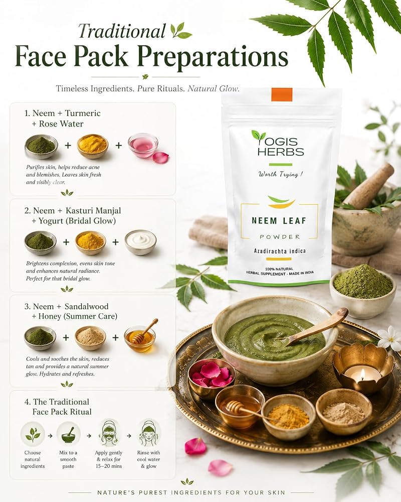 YOGIS HERBS Neem Leaf Powder - 16 Ounce - image 5