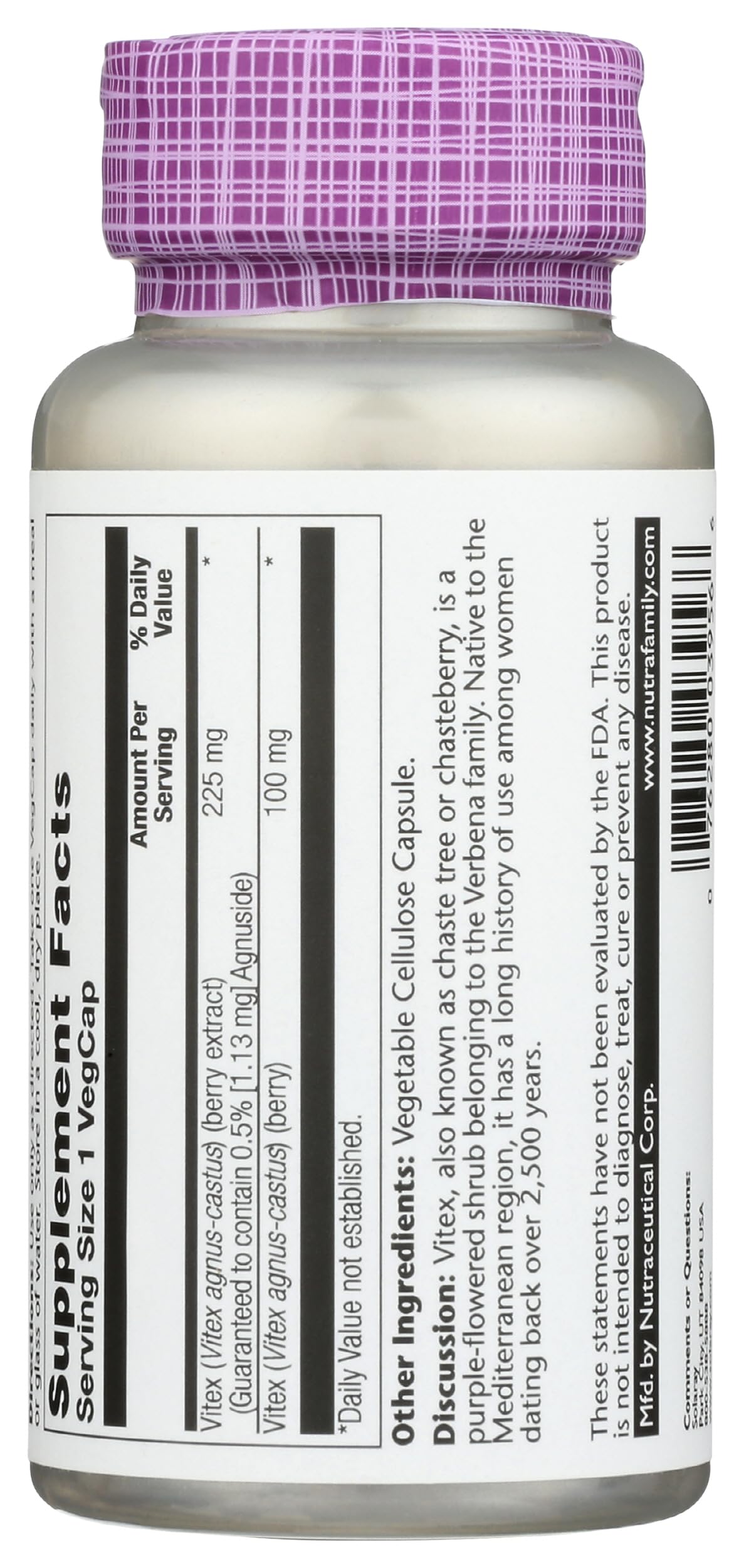 SOLARAY Vitex Berry Extract 225 mg Chasteberry - 60 Vegetarian Capsules - image 4