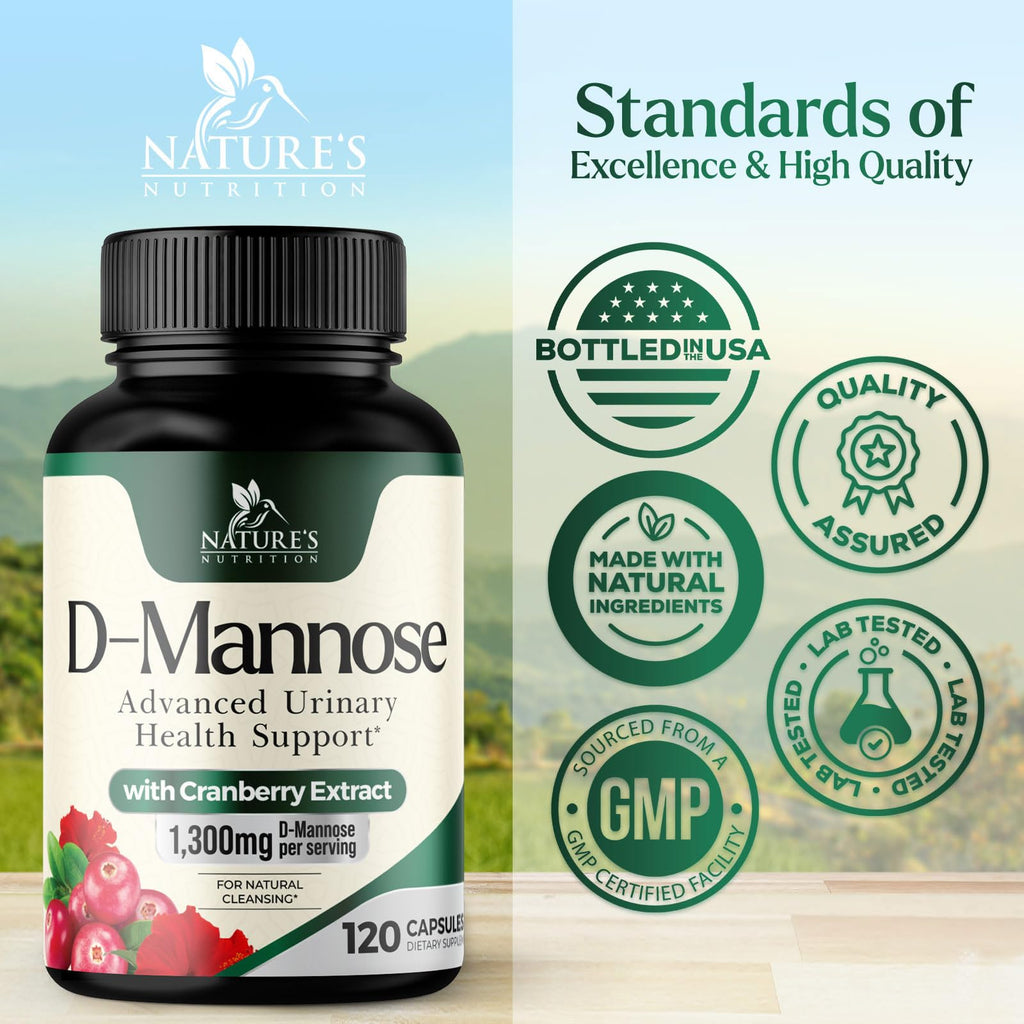 Nature's Nutrition D-Mannose 1000mg Per Serving - Cranberry