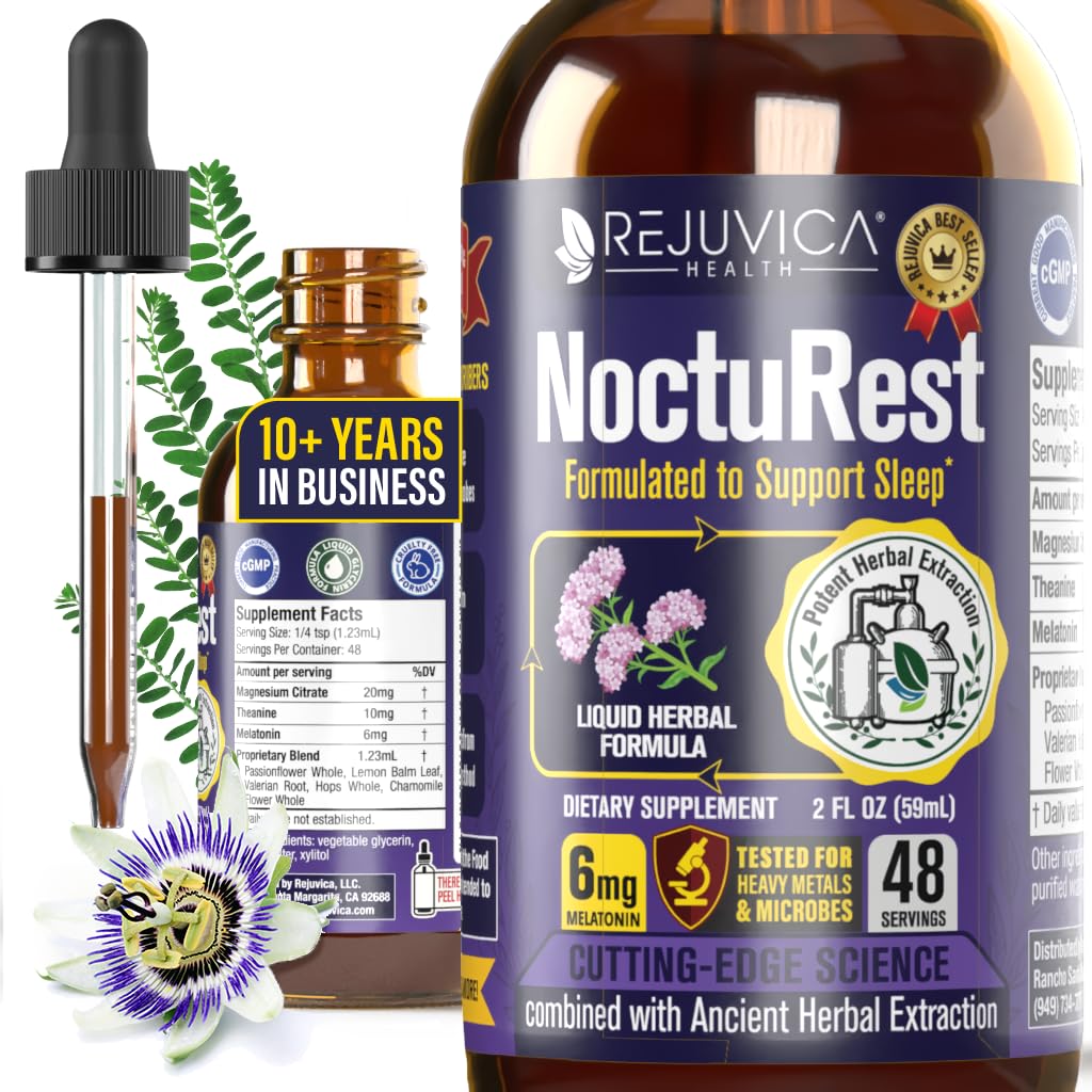 NoctuRest Natural Sleep-Aid Liquid with Valerian & Melatonin - 2 Fl Oz