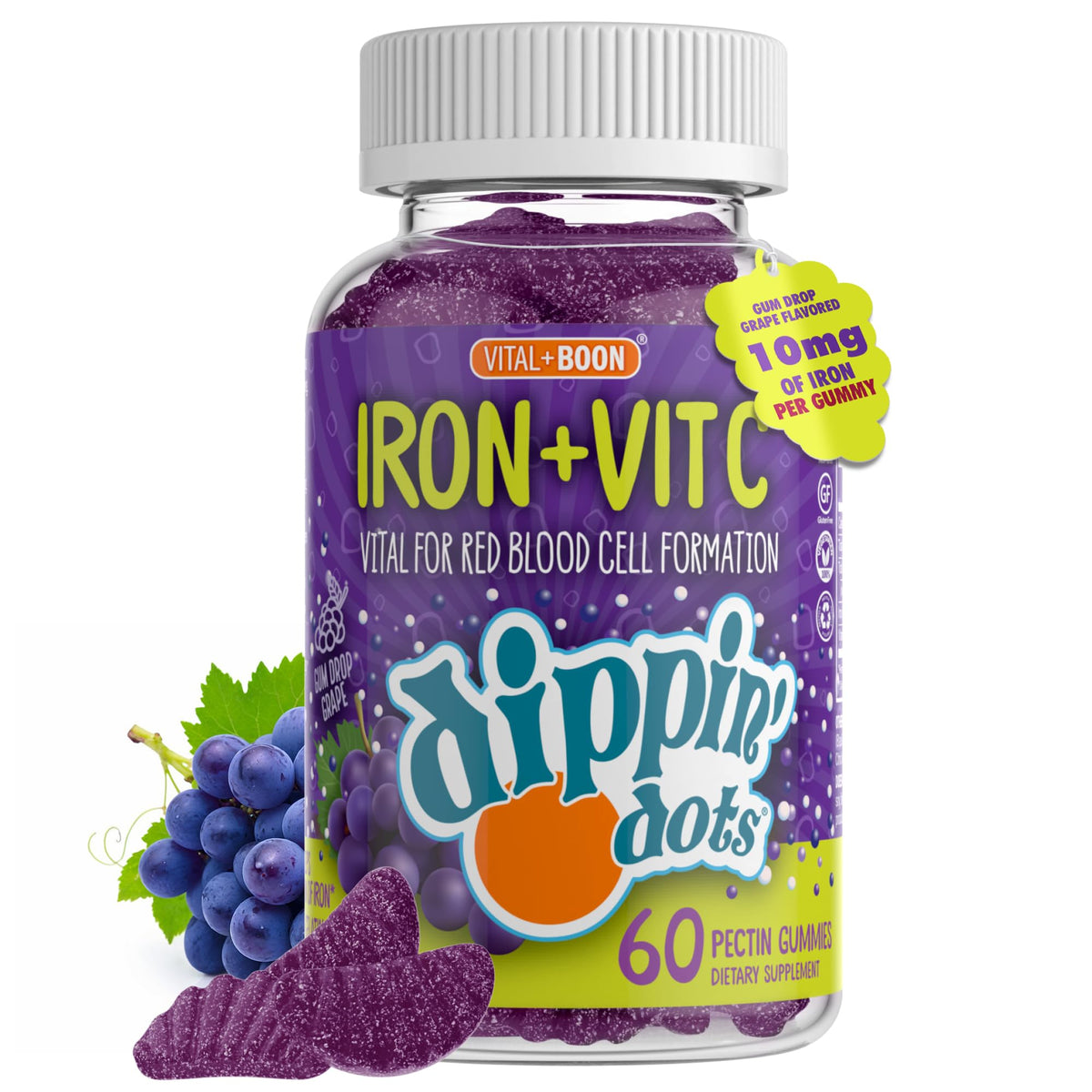Vital+Boon Iron Gummies with Vitamin C & B12
