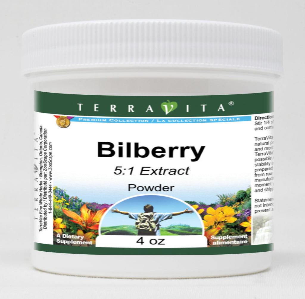 Terravita Bilberry 5:1 Extract Powder - 12 oz (3 x 4 oz)