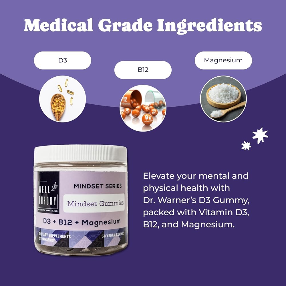 WELL THEORY D3 Gummies with Magnesium & B12 - 30 Vegan Gummies - image 4