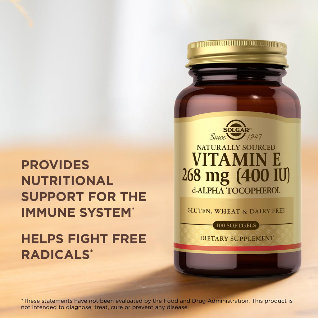 Solgar Vitamin E 268 mg (400 IU) d-Alpha Tocopherol - 100 Softgels - image 5