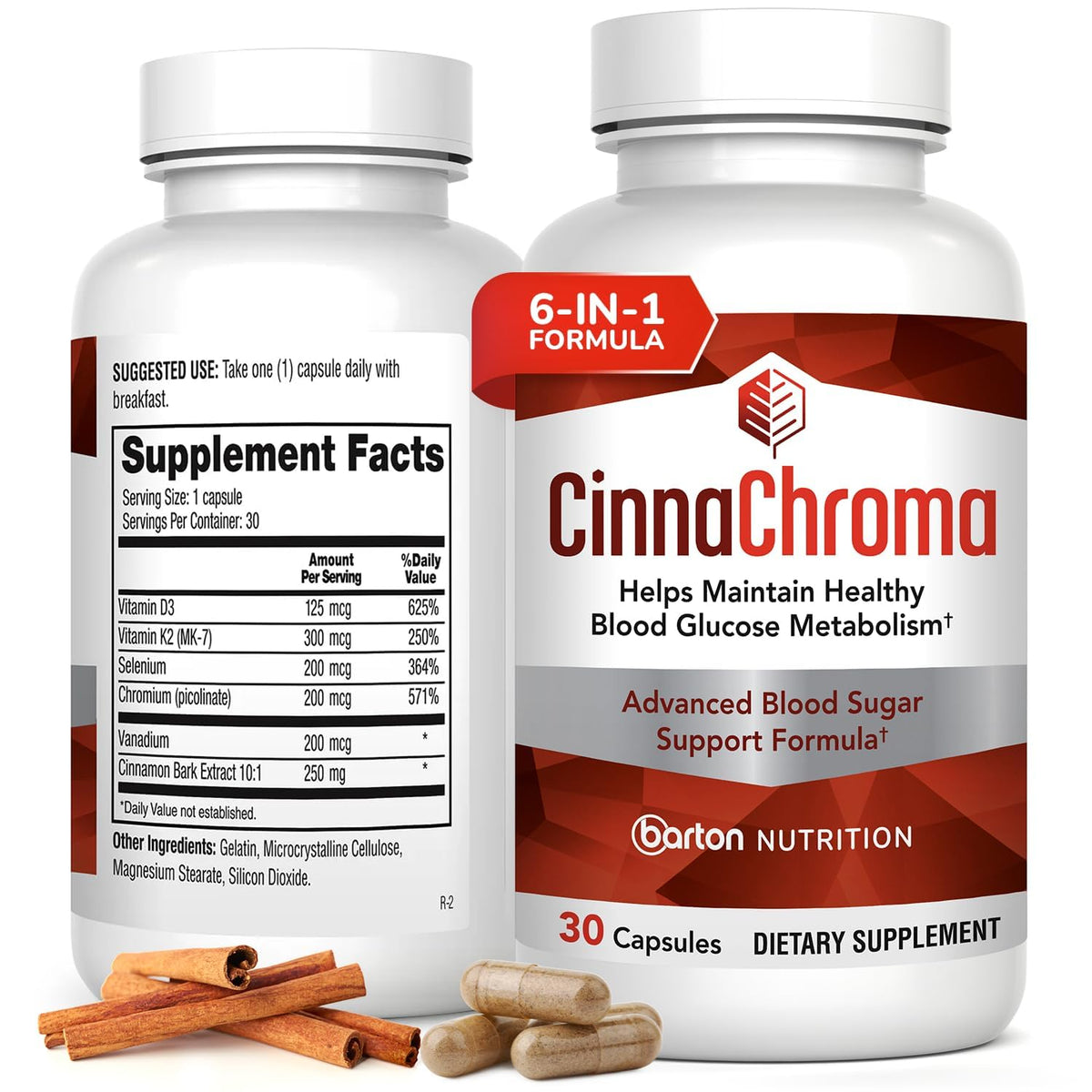 Barton Nutrition CinnaChroma Cinnamon Supplement 10:1 Extract - 30 Capsules