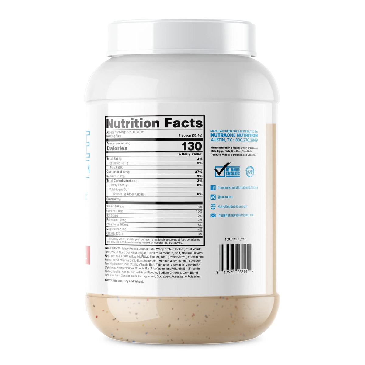 NutraOne ProteinOne Whey Protein Powder