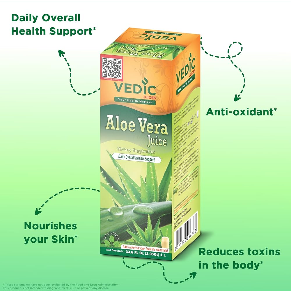 Vedic Juices Aloe Vera Juice Supplement for Gut Health - 33.8 Fl Oz - image 4