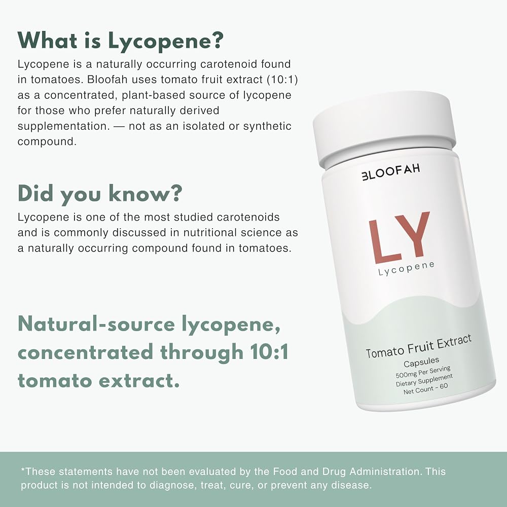 Bloofah Lycopene 500mg Supplement - 60 Capsules - image 4