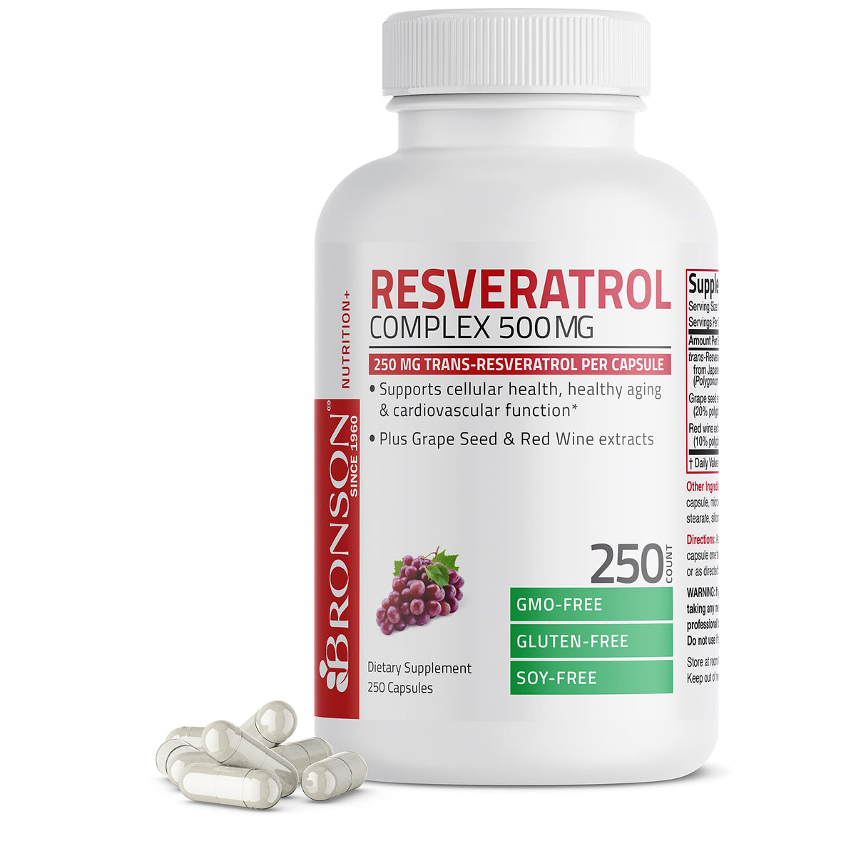 Bronson Resveratrol 500 Complex Red Wine Extract Natural Antioxidant