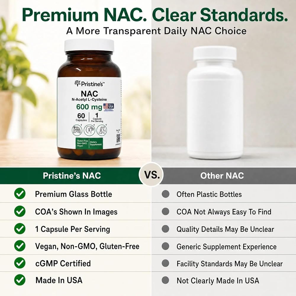 PRISTINE'S NAC 600 mg N-Acetyl Cysteine - 60 Capsules - image 5
